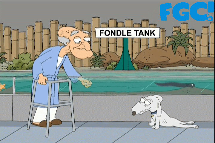 Herbert and Jesse at the fondle tank on Family Guy